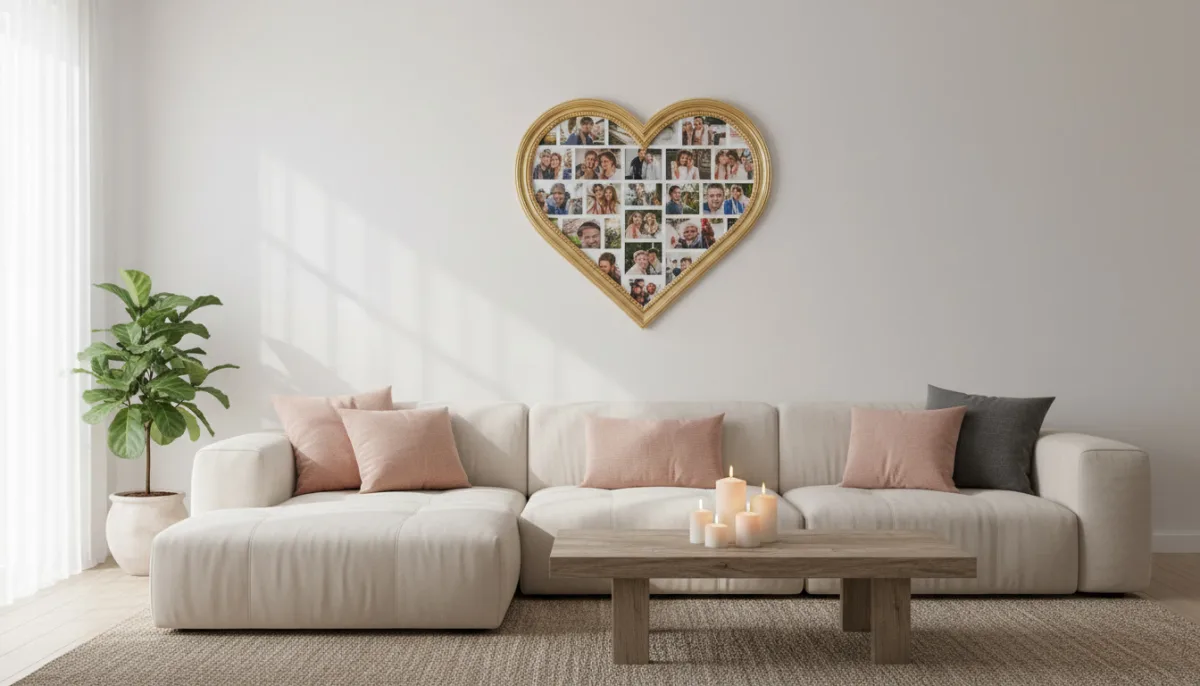Herzförmige Collage als Poster und Leinwand drucken