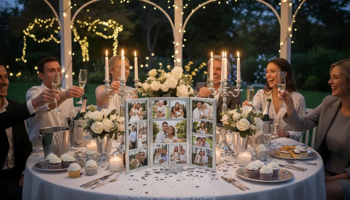 Silberhochzeit-Collage mit Jahreszahl und Widmung