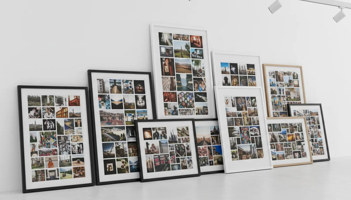 Print-ready collage poster in standard DIN sizes