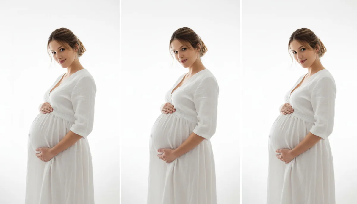 Schwangerschaftscollage mit Babybauch-Progression
